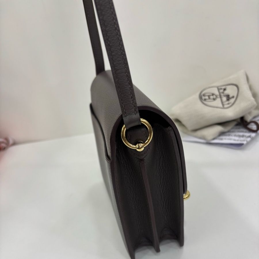 Hermes 愛馬仕 Roulis19 錫器灰金扣 evercolor皮 Z刻 copy購證-2