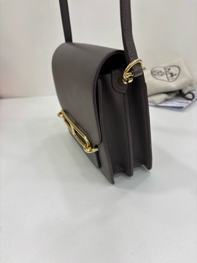Hermes 愛馬仕 Roulis19 錫器灰金扣 evercolor皮 Z刻 copy購證-3