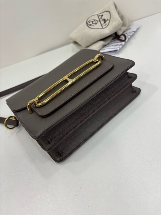 Hermes 愛馬仕 Roulis19 錫器灰金扣 evercolor皮 Z刻 copy購證-4