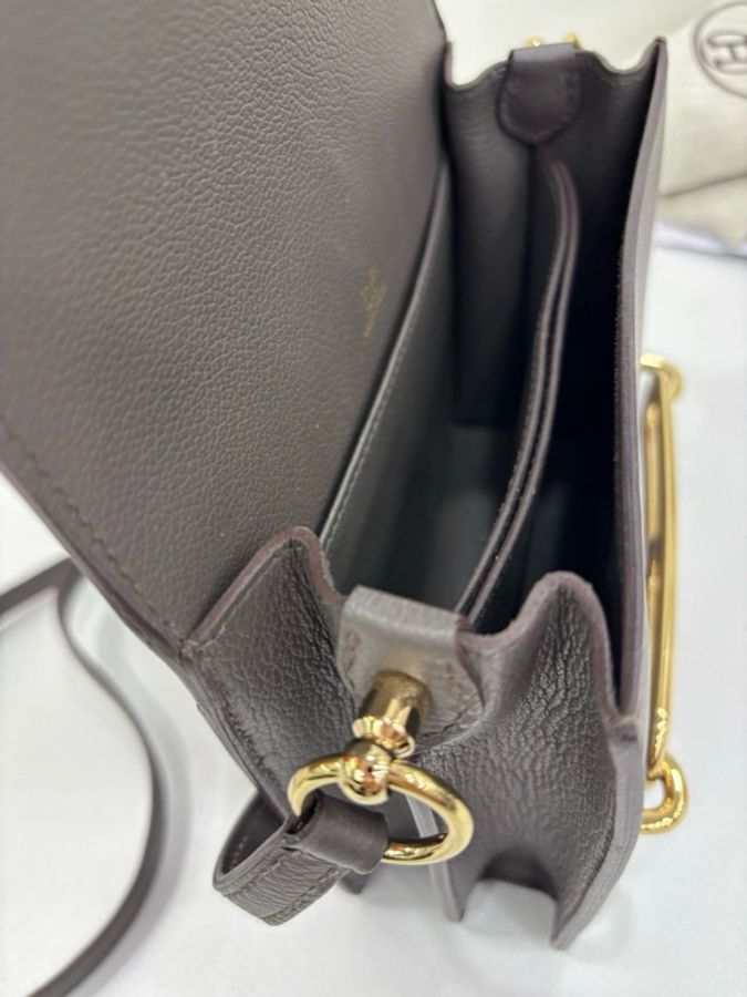Hermes 愛馬仕 Roulis19 錫器灰金扣 evercolor皮 Z刻 copy購證-5
