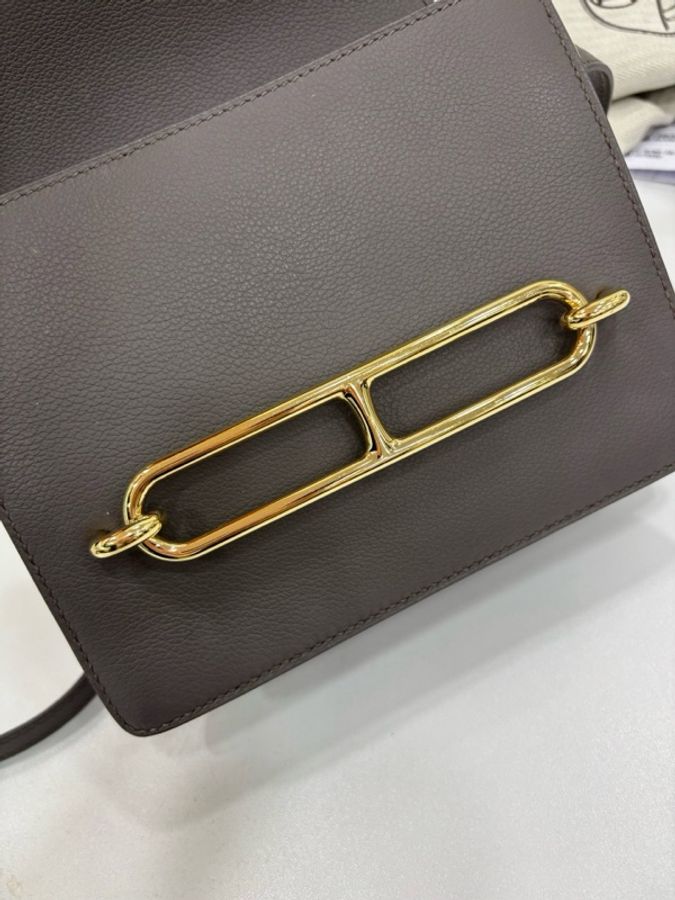 Hermes 愛馬仕 Roulis19 錫器灰金扣 evercolor皮 Z刻 copy購證-6