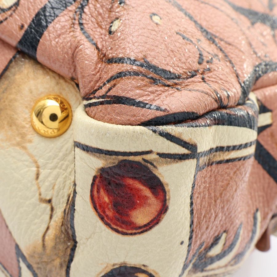 多色 鹿皮 Lux Fairy Print Boston 手提包【PRADA 普拉達】 BL0515-8
