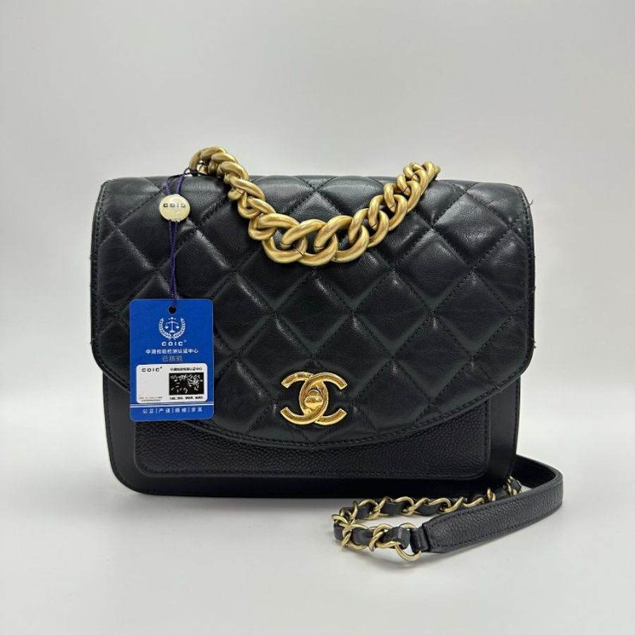 CHANEL/香奈兒黑金孟買風琴手提单肩斜挎包-0