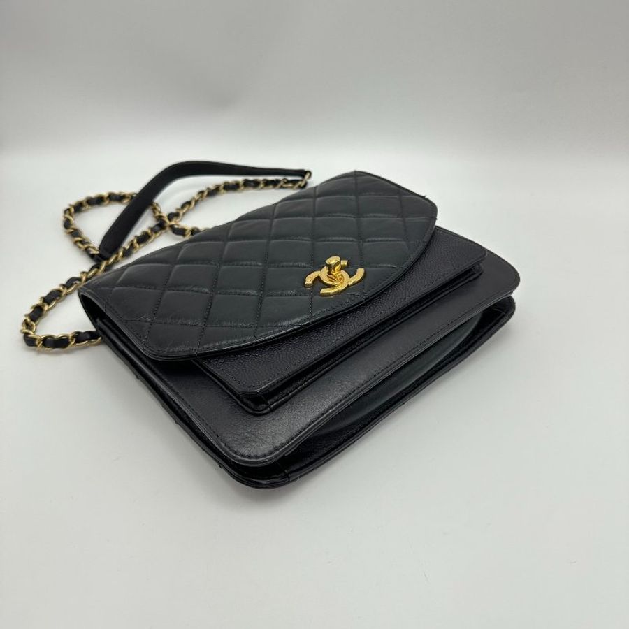 CHANEL/香奈兒黑金孟買風琴手提单肩斜挎包-2