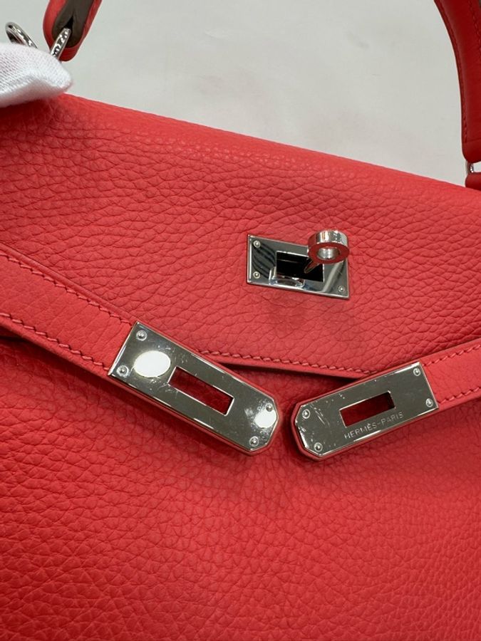 Hermes 愛馬仕 kelly32 T5蜜桃粉 Rose Jaipur 銀扣 有購證-6