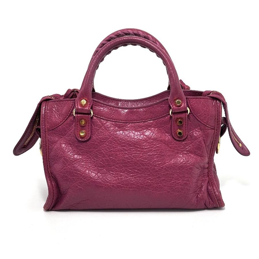BALENCIAGA LECITY mini 杜鵑粉手提肩背斜背機車包 24*15*9 98新配件鏡子 塵袋-6