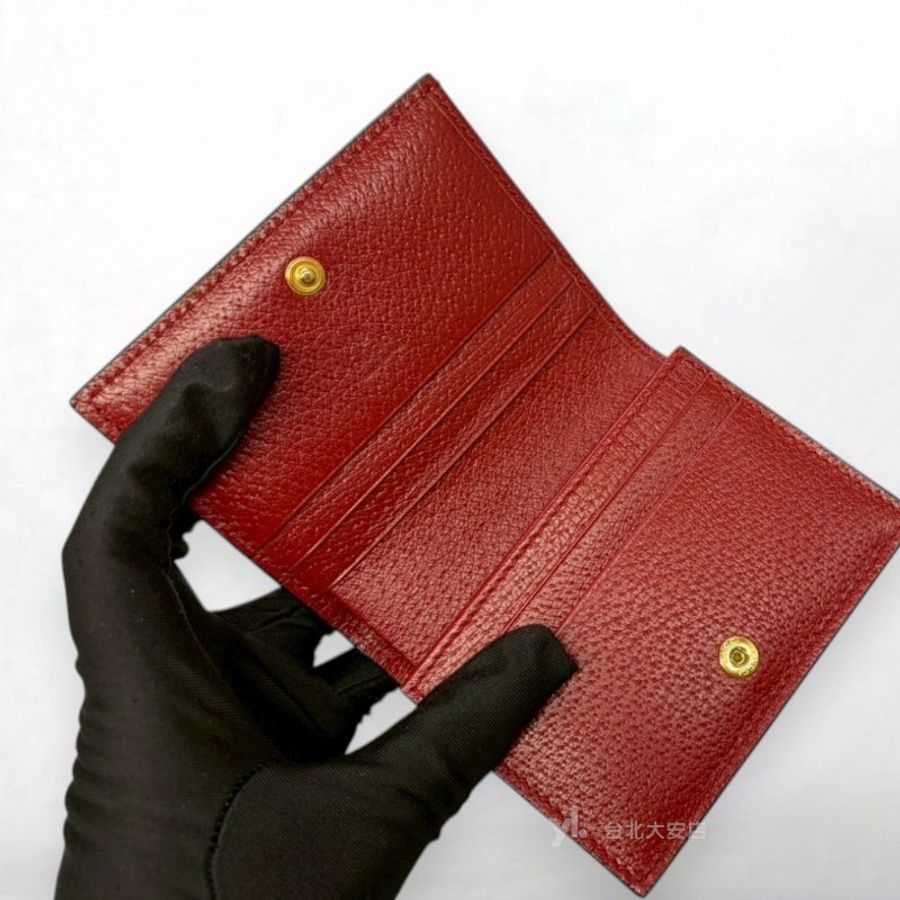 A13294-GUCCI GG老花蝴蝶花卉6卡對開短夾474590-5