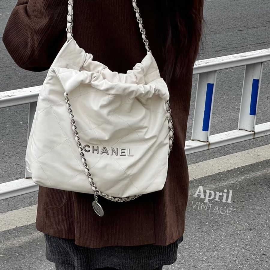 #全新全配🈶購證 #專櫃23萬 #全網最低💰 香奈兒白銀22bag小號 芯片款-2