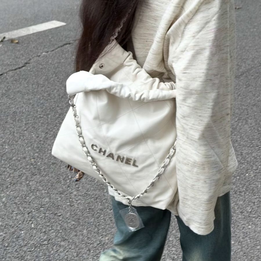 #全新全配🈶購證 #專櫃23萬 #全網最低💰 香奈兒白銀22bag小號 芯片款-3