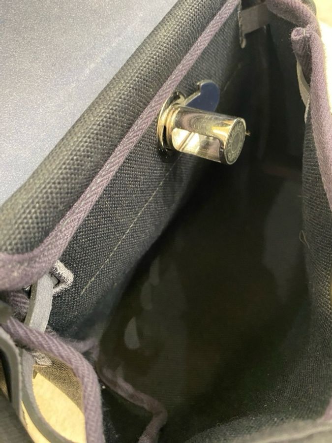Herbag mini 黑色拼深藍 銀扣-4