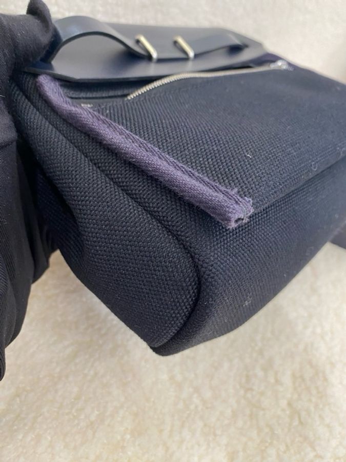 Herbag mini 黑色拼深藍 銀扣-8