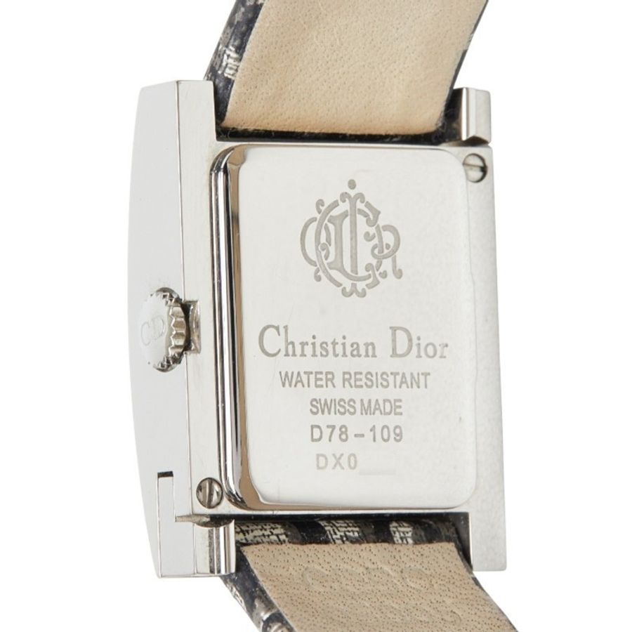 Dior Malice貝殼錶盤珍珠腕錶D78-109石英白色不鏽鋼女錶-5