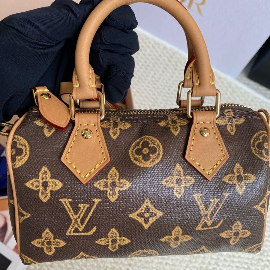 LV路易威登LV130週年特別限定款Speedy nano手提包斜挎包 附件:肩帶-4