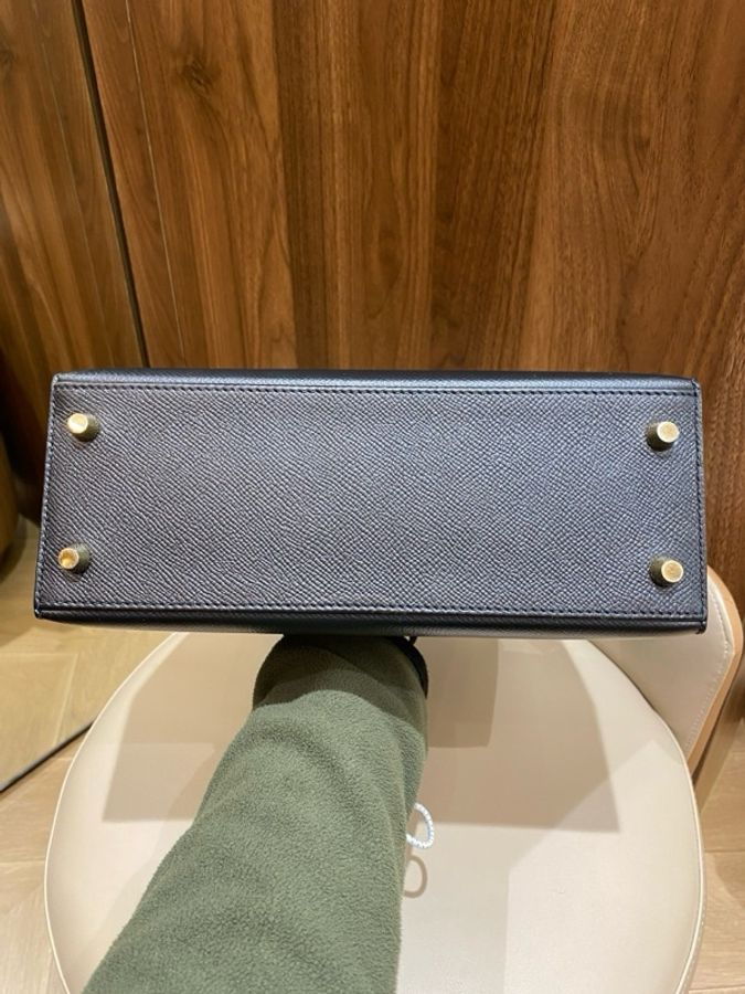 Kelly 25 黑色Epsom皮金扣-13