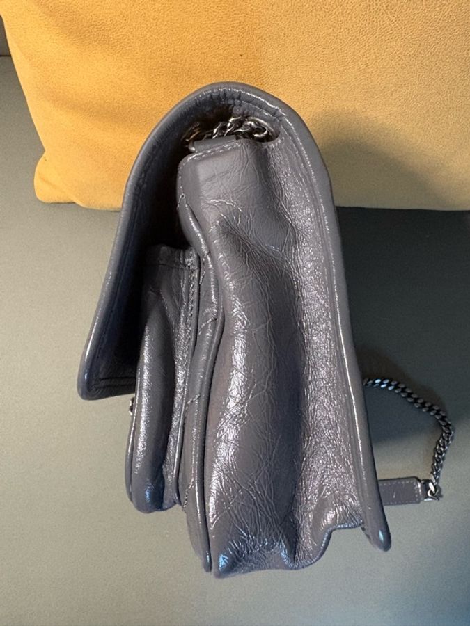 【專櫃正品】YSL Niki Baby 灰色銀鍊 2022年購入 附商品卡-3