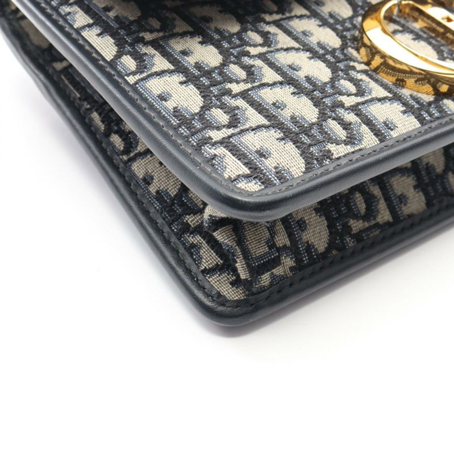 Dior 30 MONTAIGNE Oblique Jacquard 肩背包 M9203UTZQ_M928 帆布皮革 米色 海軍藍 二手 女士-6