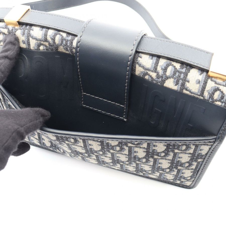 Dior 30 MONTAIGNE Oblique Jacquard 肩背包 M9203UTZQ_M928 帆布皮革 米色 海軍藍 二手 女士-9