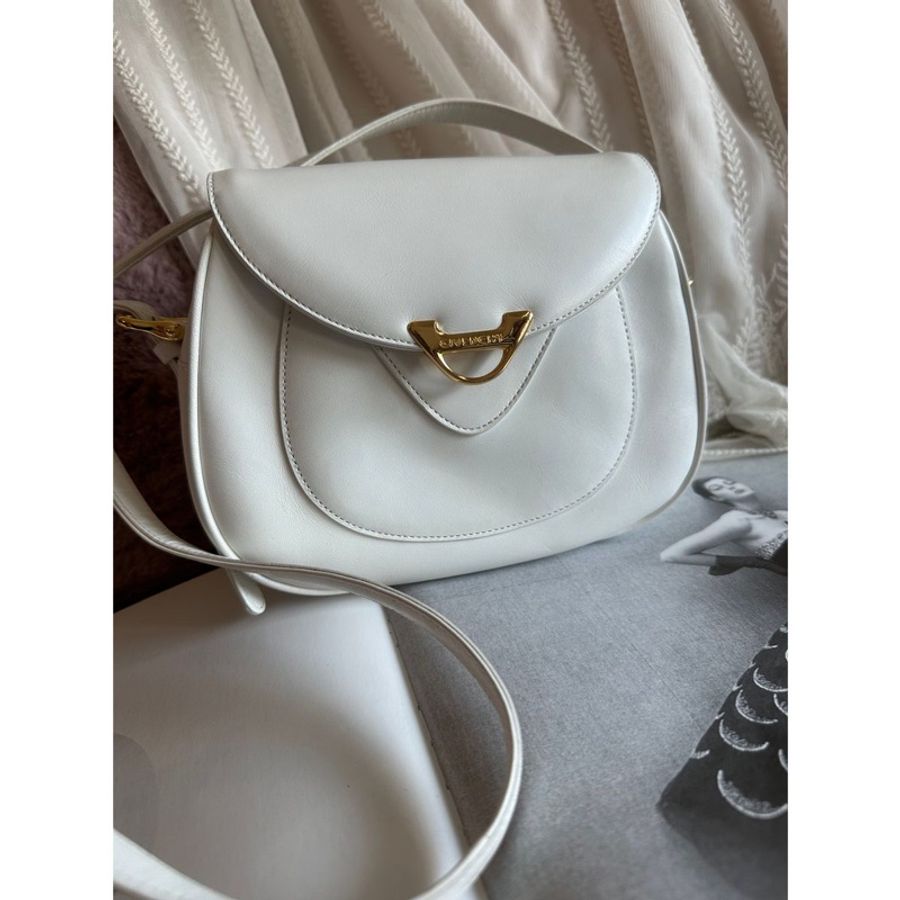 紀梵希 Givenchy 日本中古 絕版 古董 Vintage 白雪公主 Box 皮 絕美復古金扣 馬鞍包 斜背包-0