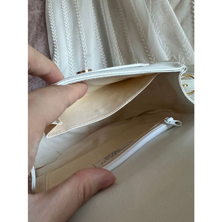紀梵希 Givenchy 日本中古 絕版 古董 Vintage 白雪公主 Box 皮 絕美復古金扣 馬鞍包 斜背包-15