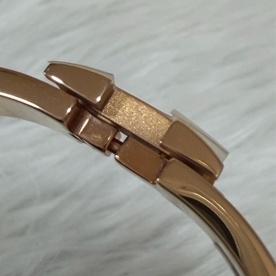 Hermes Clic H 玫瑰金色 黑琺瑯 窄版 手環 手鐲 琺瑯 PM-15