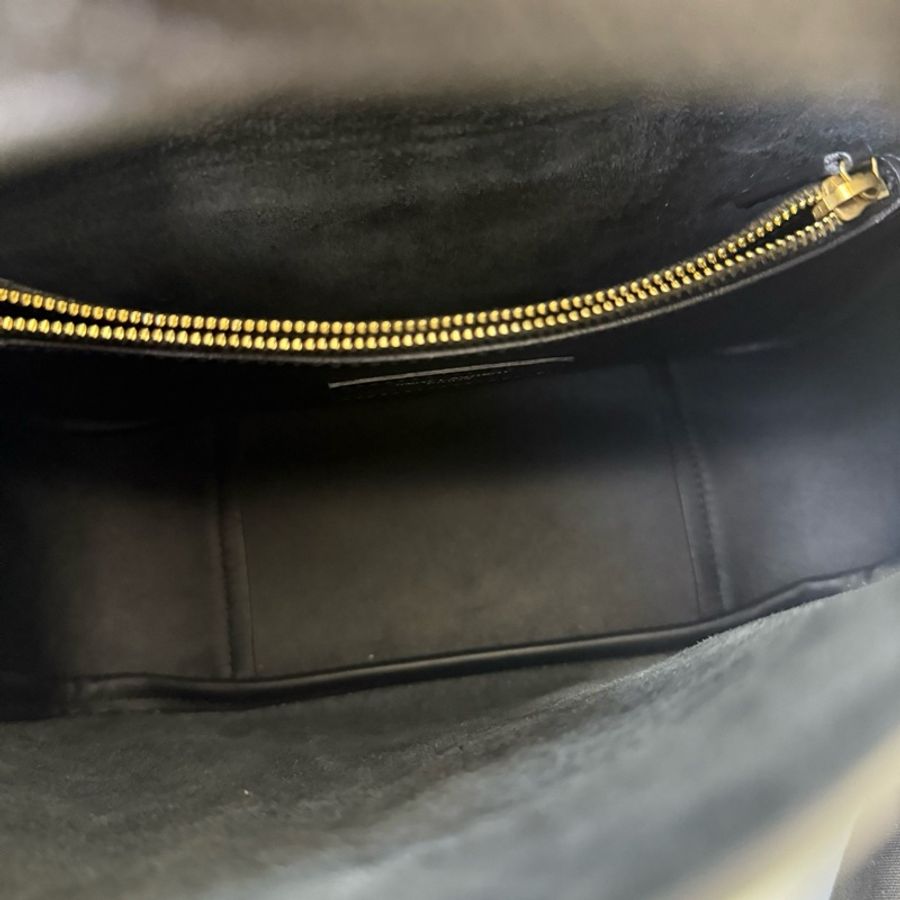 ysl hobo小號 黑色牛皮搭配黑金logo-6