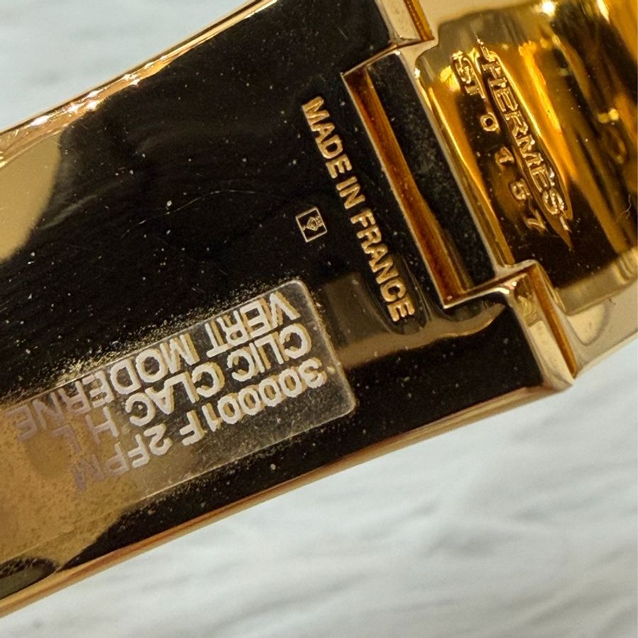 Hermes Clic H 黃K色 藍綠琺瑯 寬版手環 手鐲 琺瑯 PM-13
