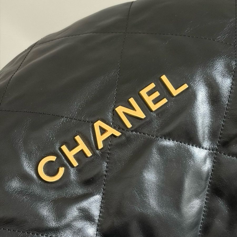 Chanel 香奈兒 黑金22bag 小號 斜挎包單肩包-5
