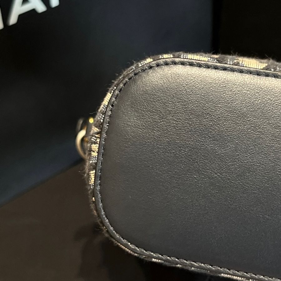 迪奧Dior 老花Montaigne迷你薯條包手提包斜挎包 金扣 附件 :肩帶-4