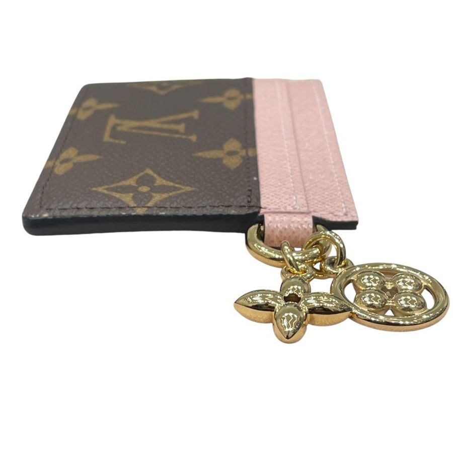 LOUIS VUITTON 路易威登 M82739 LV CHARMS 卡夾 PVC帆布 老花 粉紅色 金釦-3