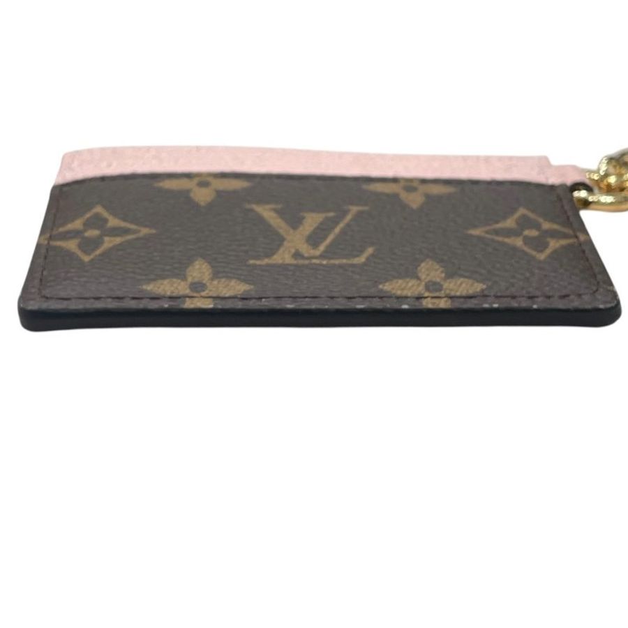 LOUIS VUITTON 路易威登 M82739 LV CHARMS 卡夾 PVC帆布 老花 粉紅色 金釦-4