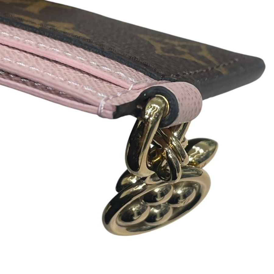 LOUIS VUITTON 路易威登 M82739 LV CHARMS 卡夾 PVC帆布 老花 粉紅色 金釦-8