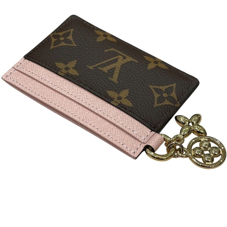 LOUIS VUITTON 路易威登 M82739 LV CHARMS 卡夾 PVC帆布 老花 粉紅色 金釦-9