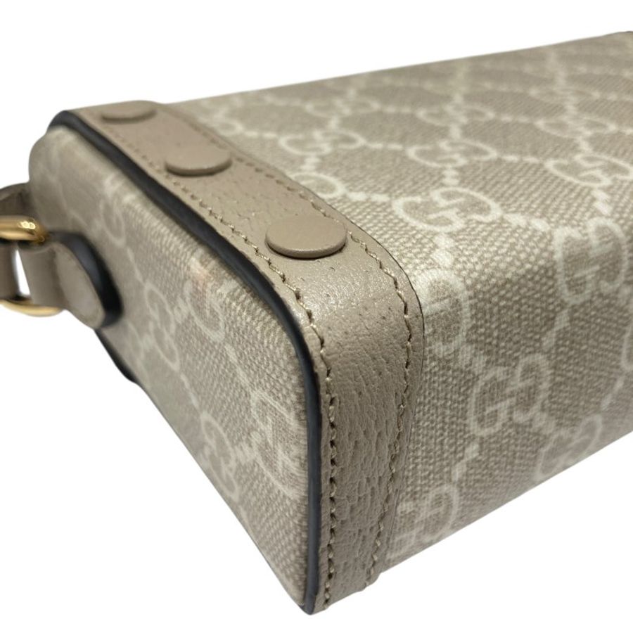 GUCCI 古馳 699296 HORSEBIT MINI BAG 1955 系列迷你手袋 SUPREME帆布 皮革 米色 金釦-9