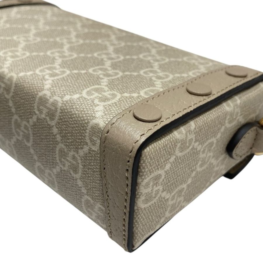 GUCCI 古馳 699296 HORSEBIT MINI BAG 1955 系列迷你手袋 SUPREME帆布 皮革 米色 金釦-10