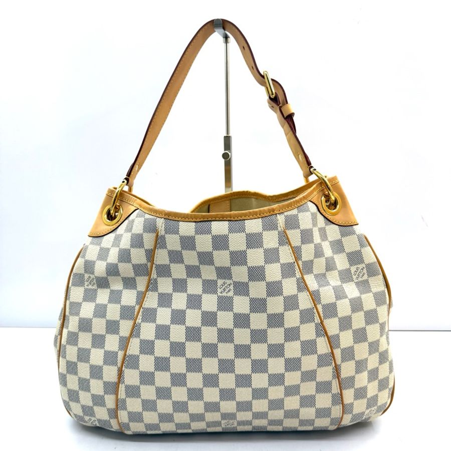 LOUIS VUITTON 路易威登 白棋盤格AZUR GALLIERA GM 肩背包 N55216-1