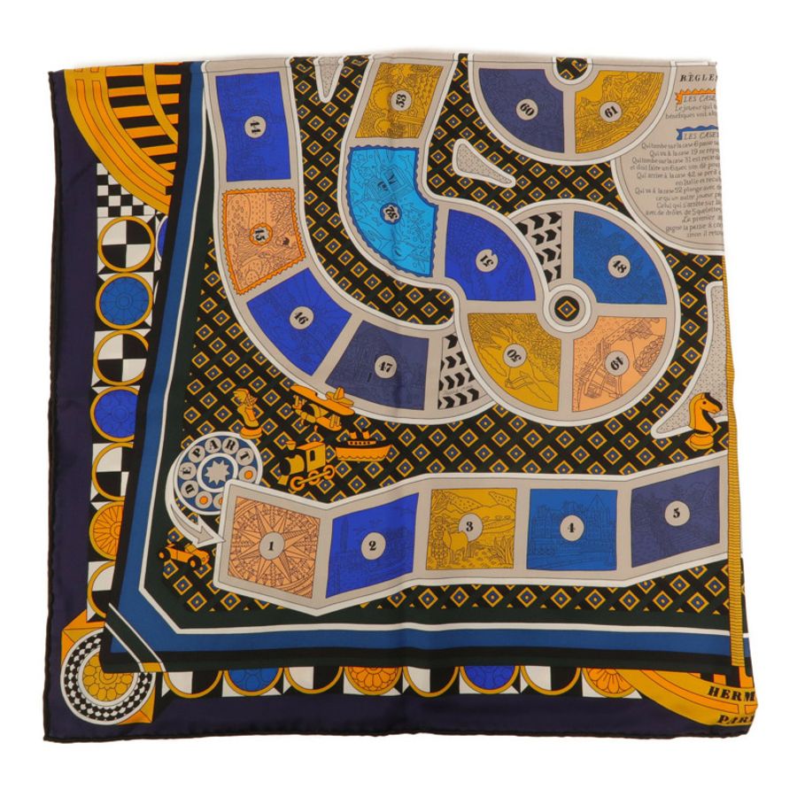 HERMES 絲質Le Tour Du Monde En 63 Cases Scarf 90x90絲巾-2