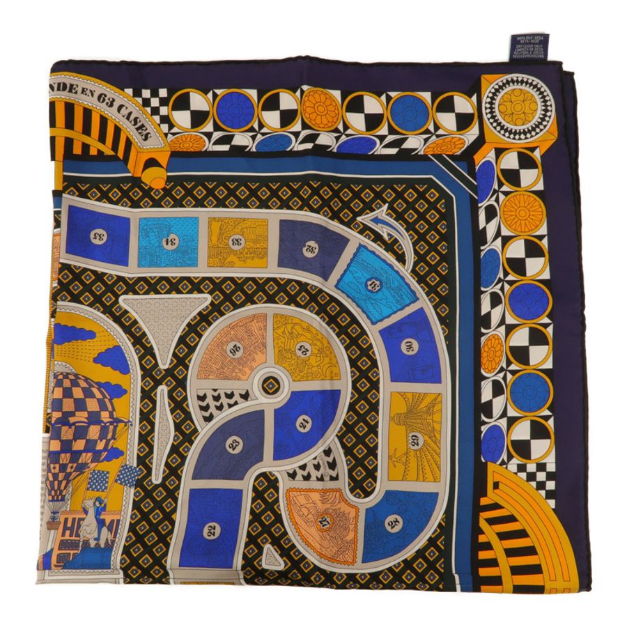 HERMES 絲質Le Tour Du Monde En 63 Cases Scarf 90x90絲巾-3