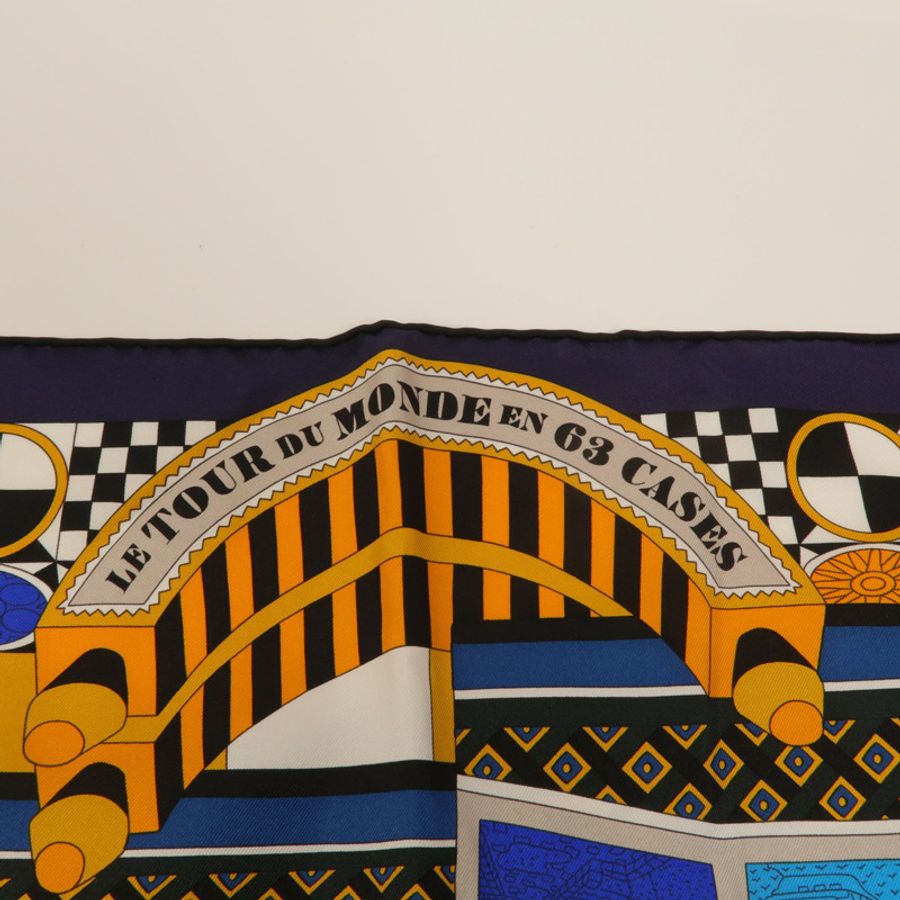 HERMES 絲質Le Tour Du Monde En 63 Cases Scarf 90x90絲巾-8
