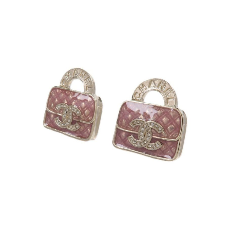 CHANEL 金屬CC Logo Pearly Handbag Earrings耳環-1