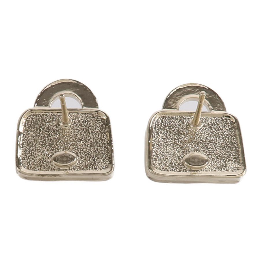 CHANEL 金屬CC Logo Pearly Handbag Earrings耳環-2