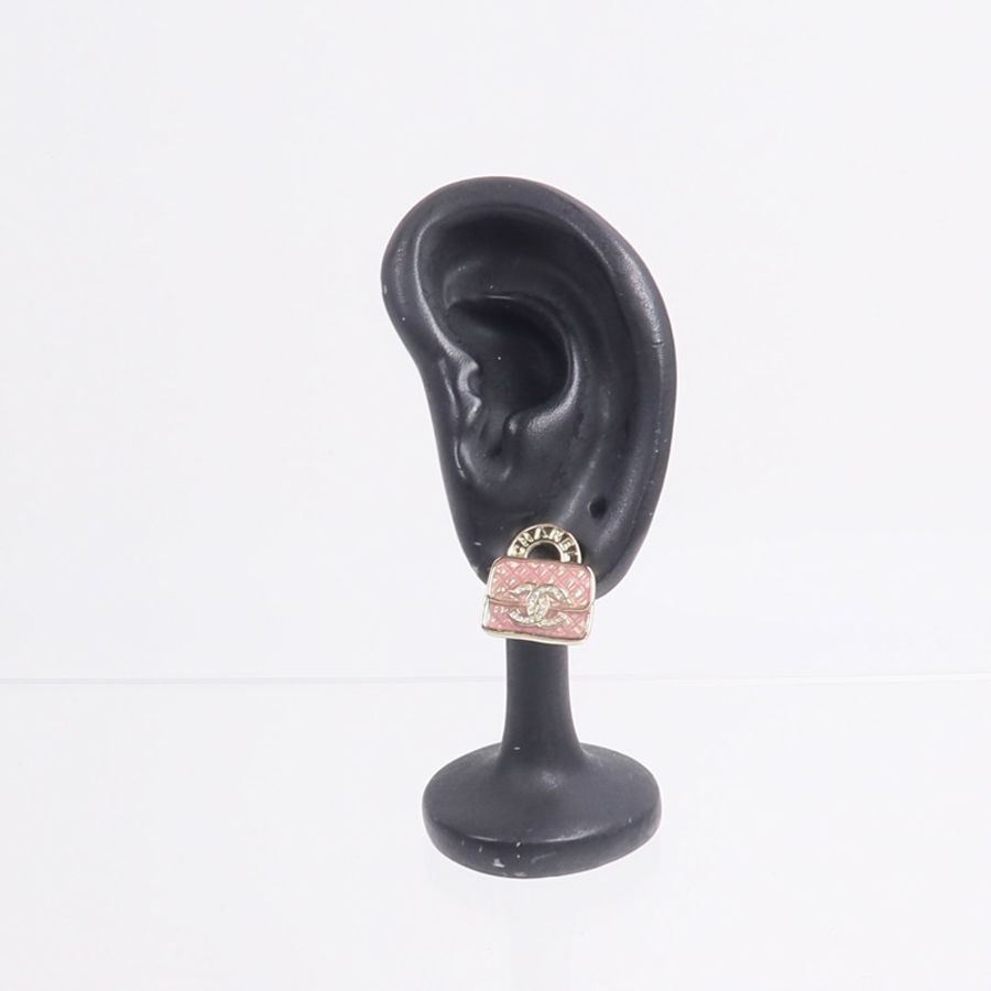CHANEL 金屬CC Logo Pearly Handbag Earrings耳環-7