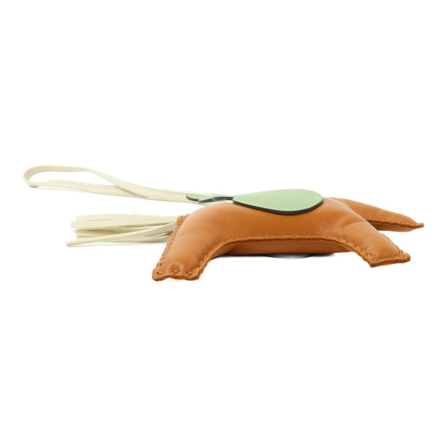 HERMES Milo/Swift皮革Rodeo Pegase MM掛飾Vert Criquet/Nata/Gold-2
