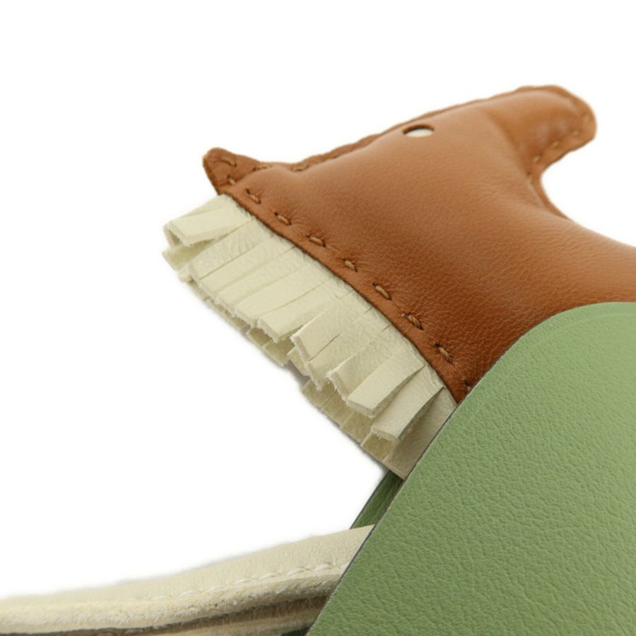 HERMES Milo/Swift皮革Rodeo Pegase MM掛飾Vert Criquet/Nata/Gold-3