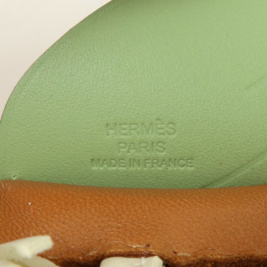 HERMES Milo/Swift皮革Rodeo Pegase MM掛飾Vert Criquet/Nata/Gold-4