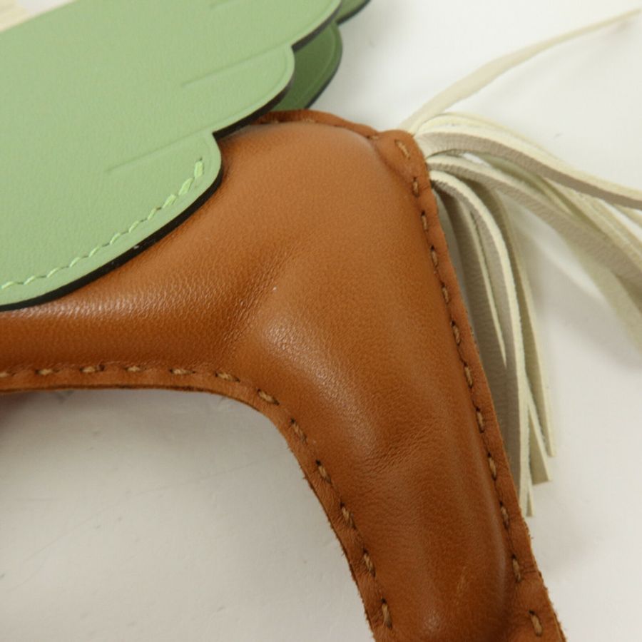 HERMES Milo/Swift皮革Rodeo Pegase MM掛飾Vert Criquet/Nata/Gold-9
