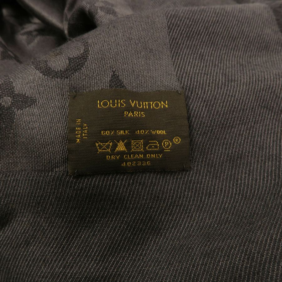 LOUIS VUITTON 絲質/羊毛Monogram Shine Shawl 142X142cm披肩/圍巾-5