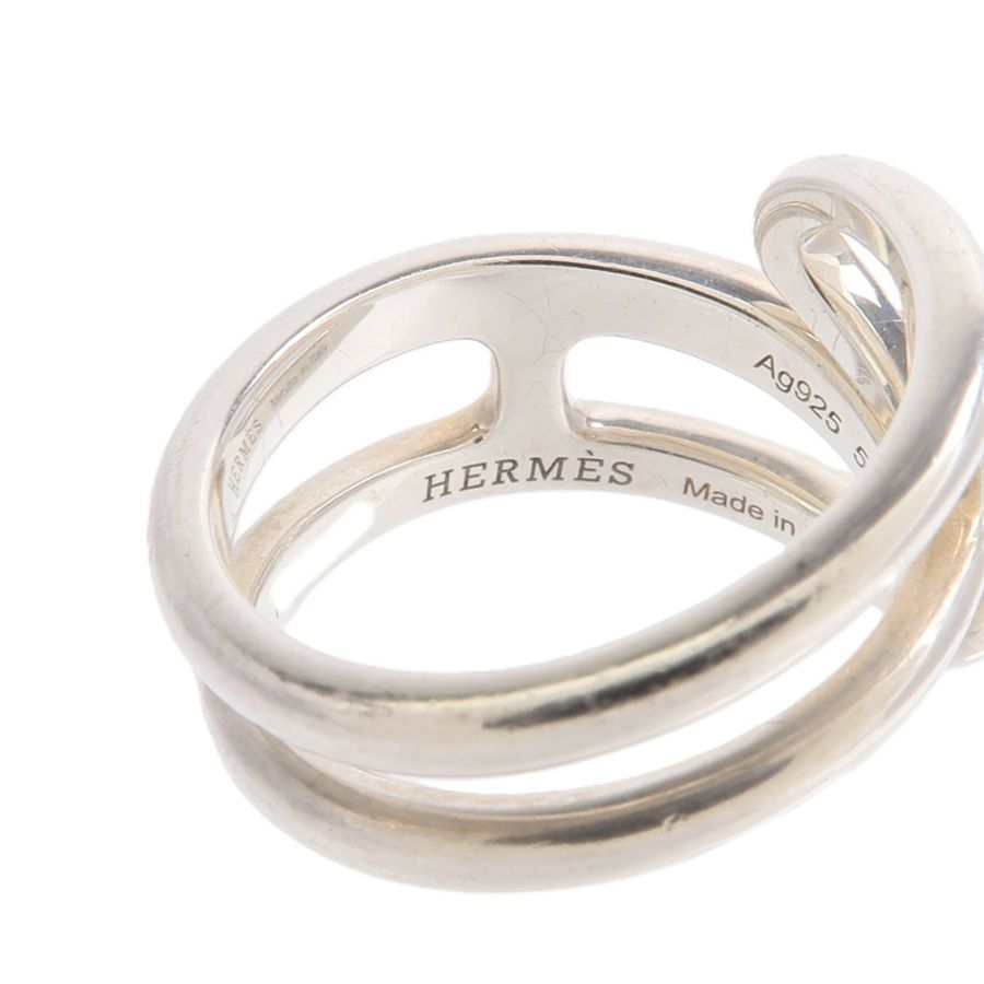 HERMES 925純銀Chaine d'Ancre Twist Ring戒指-5