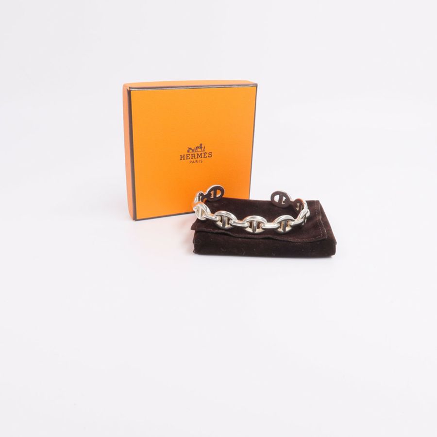 HERMES 925純銀Chain d'Ancre Enchainee Bracelet手鐲-8