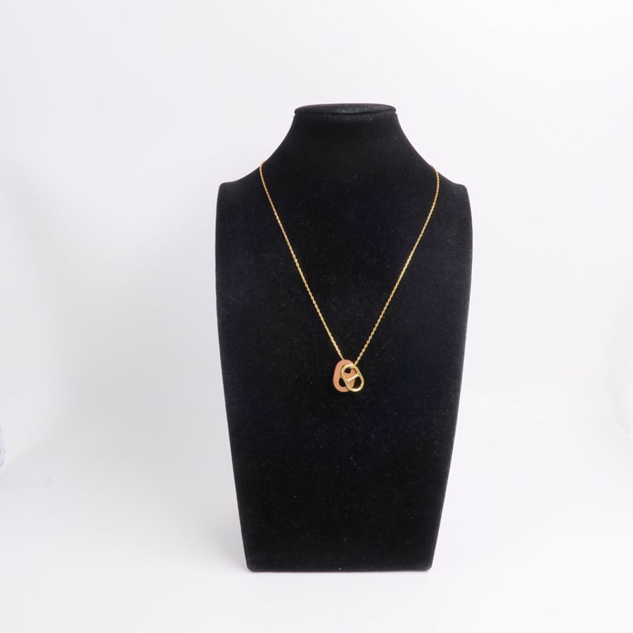 HERMES 金屬/Swift皮革O'Maillon Necklace項鍊Gold-9