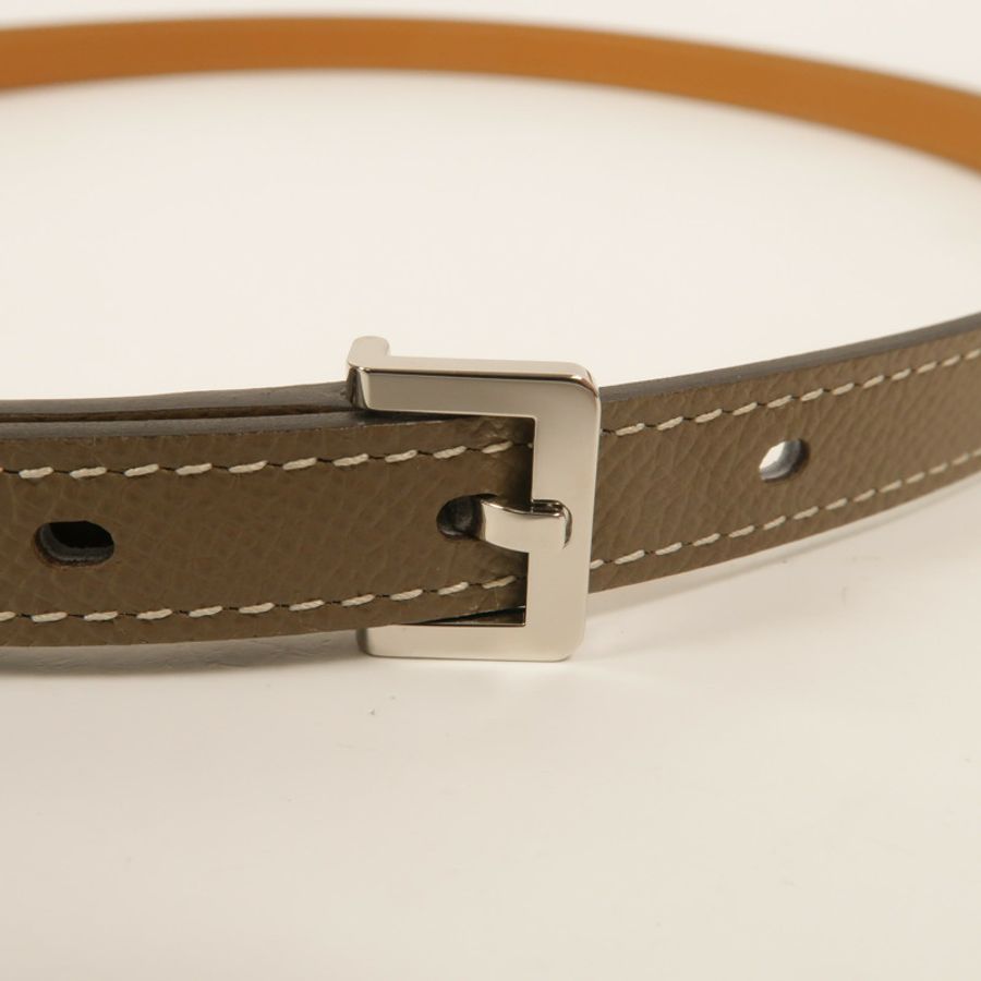 HERMES Epsom皮革Pop H Belt皮帶Etoupe-2